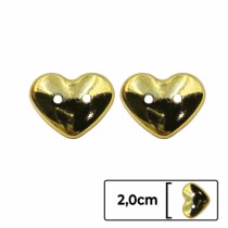 BOTAO 6019/32 CORACAO-PT100UN-DOURADO-PV - Armarinho Beira Rio Ltda