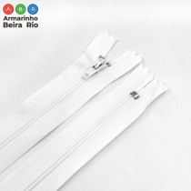 KIT 100 UN ZIPER NYLON 15 BRANCO - Armarinho Beira Rio Ltda