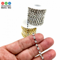CORRENTE DE STRASS SS14 10 MTS OURO/PRATA - Armarinho Beira Rio Ltda