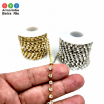CORRENTE DE STRASS SS16 10 MTS OURO/PRATA - Armarinho Beira Rio Ltda