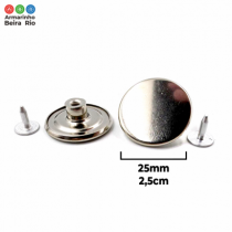 BOTAO FLEX TAM 25 LISO PRATA 50UN - Armarinho Beira Rio Ltda