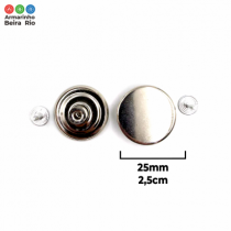 BOTAO FLEX TAM 25 LISO PRATA 50UN - Armarinho Beira Rio Ltda
