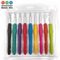 KIT 9 UN AGULHA CROCHE C.EMBORRACHADO SORTIDO - Armarinho Beira Rio Ltda